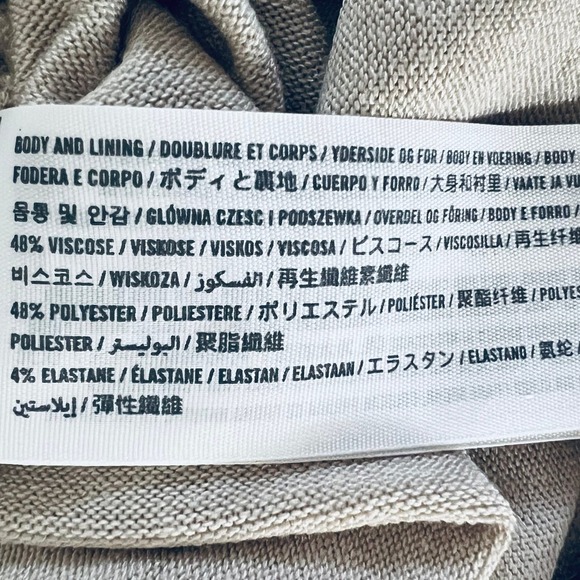 Abercrombie Fitch Bodysuit Tie Front V Neck Beige Small Clean Girl Minimalist - Picture 10 of 11